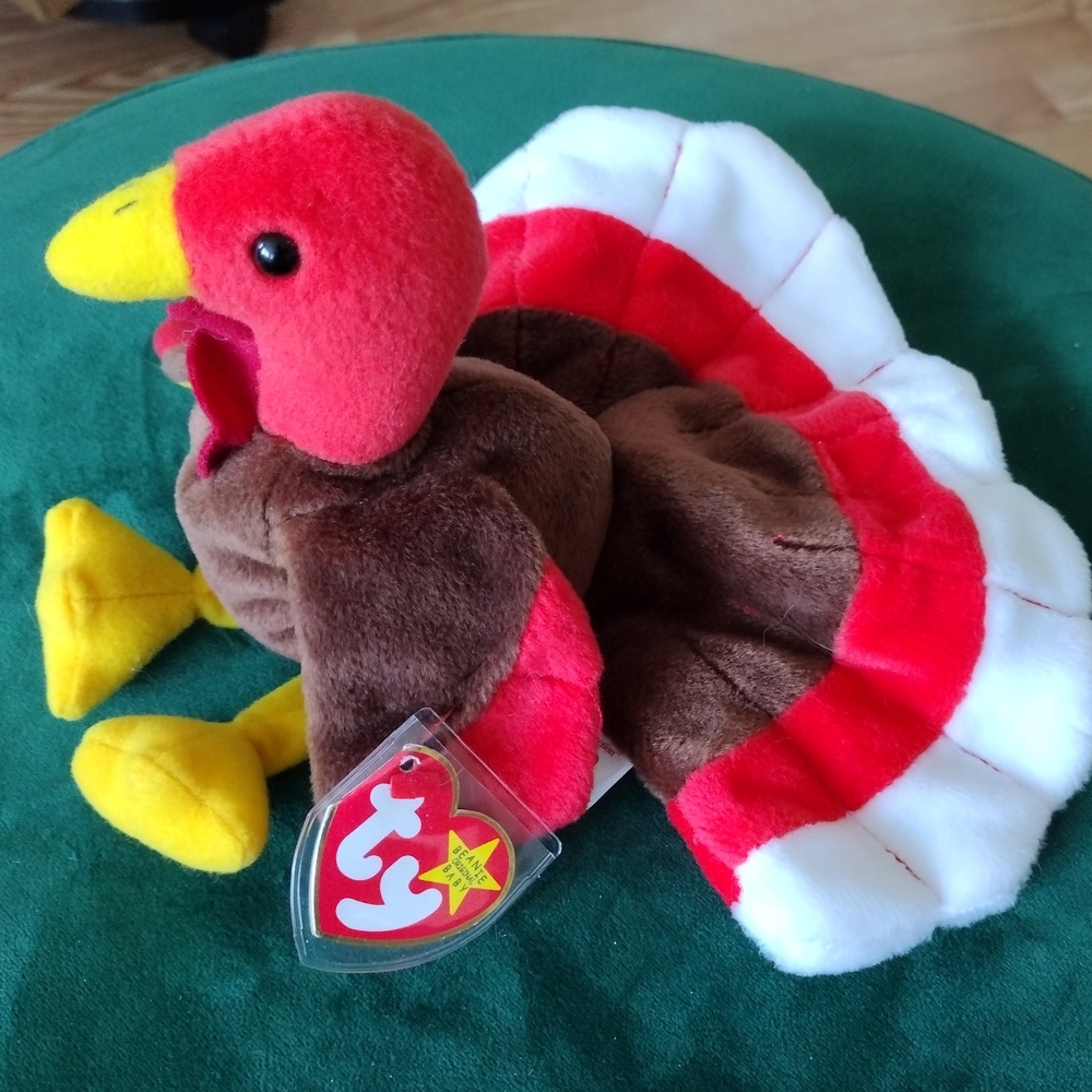 3/ $30 Ty The Beanie Babies Plush Turkey Gobbles Nov.27, 1996